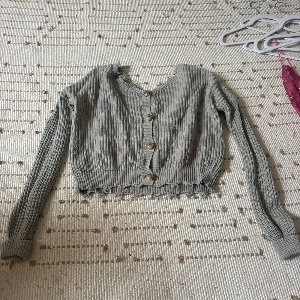 moon & madison Green Cardigan Sweater